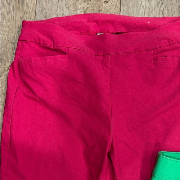 Bundle of 3 Cropped Pants Stretch 2 Chicos 1 Rafaella Pink, Green, Orange Size 8 - Picture 5 of 15